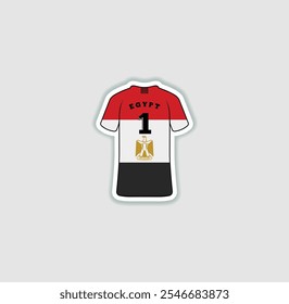 Get a sticker with a unique design of the Egypt football jersey! A stylish and vibrant accessory for fans. Show your support for your favorite team!