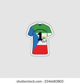 Get a sticker with a unique design of the Equatorial Guinea football jersey! A stylish and vibrant accessory for fans. Show your support for your favorite team!