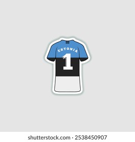 Get a sticker with a unique design of the Estonia football jersey! A stylish and vibrant accessory for fans. Show your support for your favorite team!	