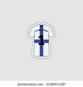 Get a sticker with a unique design of the Finland football jersey! A stylish and vibrant accessory for fans. Show your support for your favorite team!