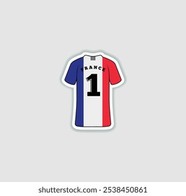 Get a sticker with a unique design of the France football jersey! A stylish and vibrant accessory for fans. Show your support for your favorite team!	