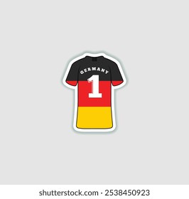 Get a sticker with a unique design of the Germany football jersey! A stylish and vibrant accessory for fans. Show your support for your favorite team!	