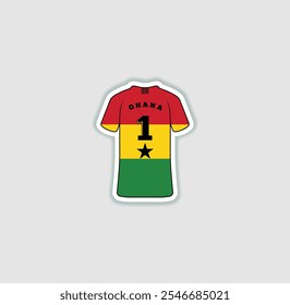 Get a sticker with a unique design of the Ghana football jersey! A stylish and vibrant accessory for fans. Show your support for your favorite team!