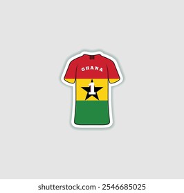 Get a sticker with a unique design of the Ghana football jersey! A stylish and vibrant accessory for fans. Show your support for your favorite team!