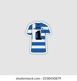 Get a sticker with a unique design of the Greece football jersey! A stylish and vibrant accessory for fans. Show your support for your favorite team!	