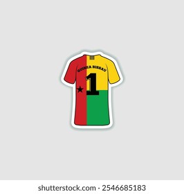 Get a sticker with a unique design of the Guinea-Bissau football jersey! A stylish and vibrant accessory for fans. Show your support for your favorite team!