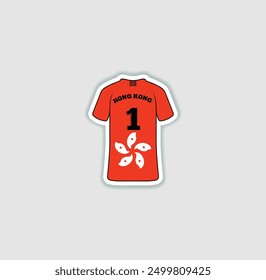 Get a sticker with a unique design of the Hong Kong football jersey! A stylish and vibrant accessory for fans. Show your support for your favorite team!