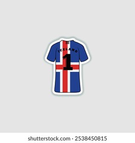 Get a sticker with a unique design of the Iceland football jersey! A stylish and vibrant accessory for fans. Show your support for your favorite team!	