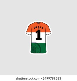 Get a sticker with a unique design of the India football jersey! A stylish and vibrant accessory for fans. Show your support for your favorite team!