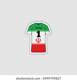 Get a sticker with a unique design of the Iran football jersey! A stylish and vibrant accessory for fans. Show your support for your favorite team!