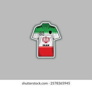 Get a sticker with a unique design of the Iran football jersey!