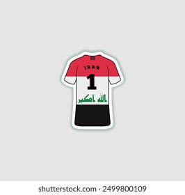 Get a sticker with a unique design of the Iraq football jersey! A stylish and vibrant accessory for fans. Show your support for your favorite team!