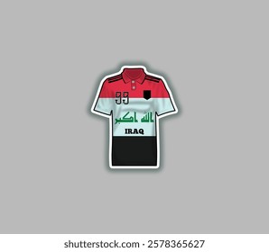 Get a sticker with a unique design of the Iraq football jersey!