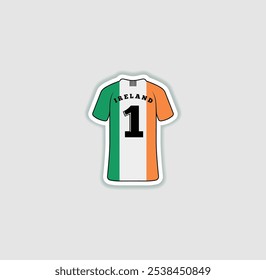 Get a sticker with a unique design of the Ireland football jersey! A stylish and vibrant accessory for fans. Show your support for your favorite team!	