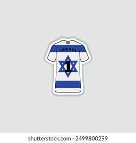 Get a sticker with a unique design of the Israel football jersey! A stylish and vibrant accessory for fans. Show your support for your favorite team!