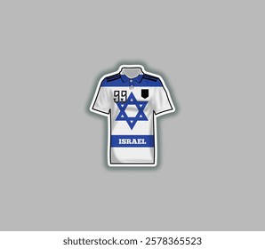 Get a sticker with a unique design of the Israel football jersey!