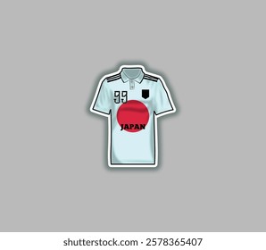 Get a sticker with a unique design of the Japan football jersey!