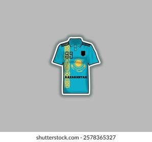 Get a sticker with a unique design of the Kazakhstan football jersey!