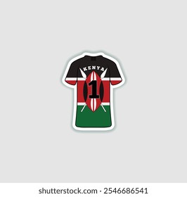 Get a sticker with a unique design of the Kenya football jersey! A stylish and vibrant accessory for fans. Show your support for your favorite team!