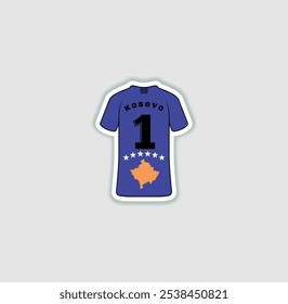 Get a sticker with a unique design of the Kosovo football jersey! A stylish and vibrant accessory for fans. Show your support for your favorite team!	