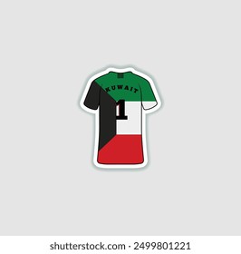 Get a sticker with a unique design of the Kuwait football jersey! A stylish and vibrant accessory for fans. Show your support for your favorite team!