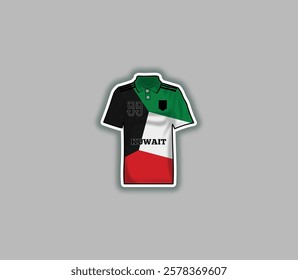 Get a sticker with a unique design of the Kuwait football jersey!