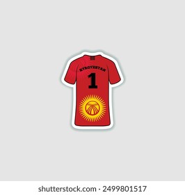 Get a sticker with a unique design of the Kyrgyzstan football jersey! A stylish and vibrant accessory for fans. Show your support for your favorite team!