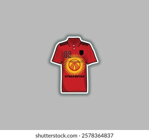 Get a sticker with a unique design of the Kyrgyzstan football jersey!