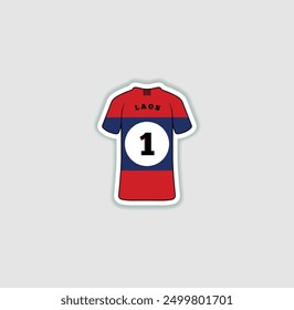 Get a sticker with a unique design of the Laos football jersey! A stylish and vibrant accessory for fans. Show your support for your favorite team!