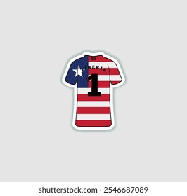 Get a sticker with a unique design of the Liberia football jersey! A stylish and vibrant accessory for fans. Show your support for your favorite team!