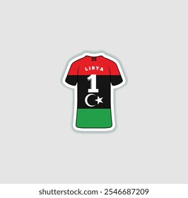 Get a sticker with a unique design of the Libya football jersey! A stylish and vibrant accessory for fans. Show your support for your favorite team!