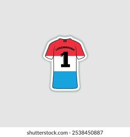 Get a sticker with a unique design of the Luxembourg football jersey! A stylish and vibrant accessory for fans. Show your support for your favorite team!	