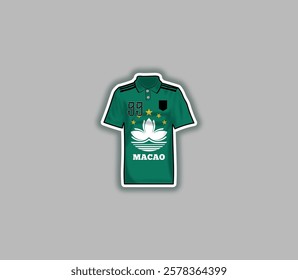 Get a sticker with a unique design of the Macao football jersey!