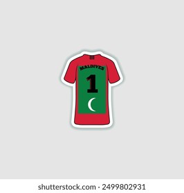 Get a sticker with a unique design of the Maldives football jersey! A stylish and vibrant accessory for fans. Show your support for your favorite team!