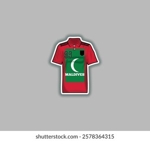 Get a sticker with a unique design of the Maldives football jersey!