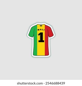 Get a sticker with a unique design of the Mali football jersey! A stylish and vibrant accessory for fans. Show your support for your favorite team!