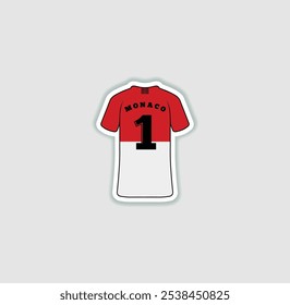 Get a sticker with a unique design of the Monaco football jersey! A stylish and vibrant accessory for fans. Show your support for your favorite team!	