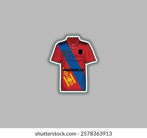 Get a sticker with a unique design of the Mongolia football jersey!