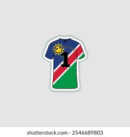 Get a sticker with a unique design of the Namibia football jersey! A stylish and vibrant accessory for fans. Show your support for your favorite team!