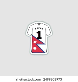 Get a sticker with a unique design of the Nepal football jersey! A stylish and vibrant accessory for fans. Show your support for your favorite team!