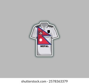 Get a sticker with a unique design of the Nepal football jersey!