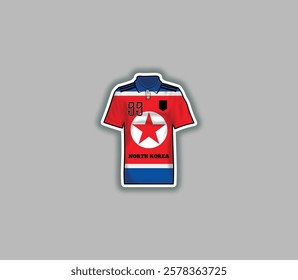 Get a sticker with a unique design of the North Korea football jersey!