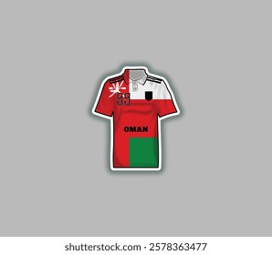 Get a sticker with a unique design of the Oman football jersey!