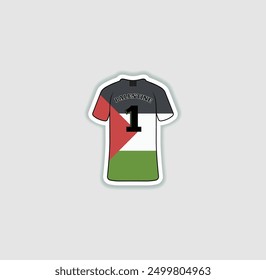 Get a sticker with a unique design of the Palestine football jersey! A stylish and vibrant accessory for fans. Show your support for your favorite team!