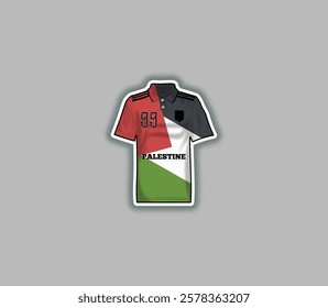 Get a sticker with a unique design of the Palestine football jersey!