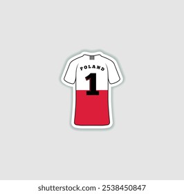 Get a sticker with a unique design of the Poland football jersey! A stylish and vibrant accessory for fans. Show your support for your favorite team!	