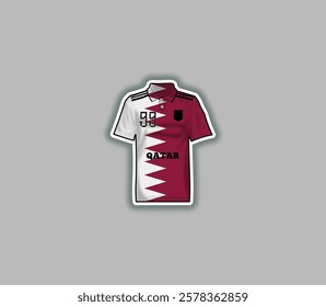 Get a sticker with a unique design of the Qatar football jersey!