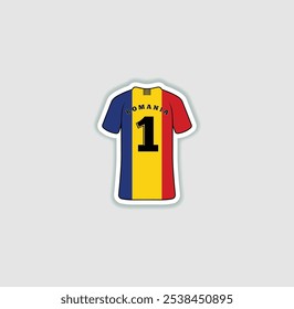 Get a sticker with a unique design of the Romania football jersey! A stylish and vibrant accessory for fans. Show your support for your favorite team!	