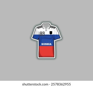 Get a sticker with a unique design of the Russia football jersey!