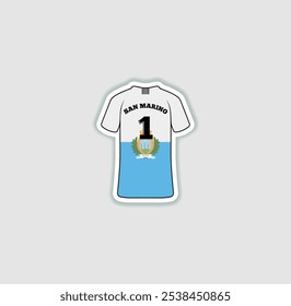 Get a sticker with a unique design of the San Marino football jersey! A stylish and vibrant accessory for fans. Show your support for your favorite team!	